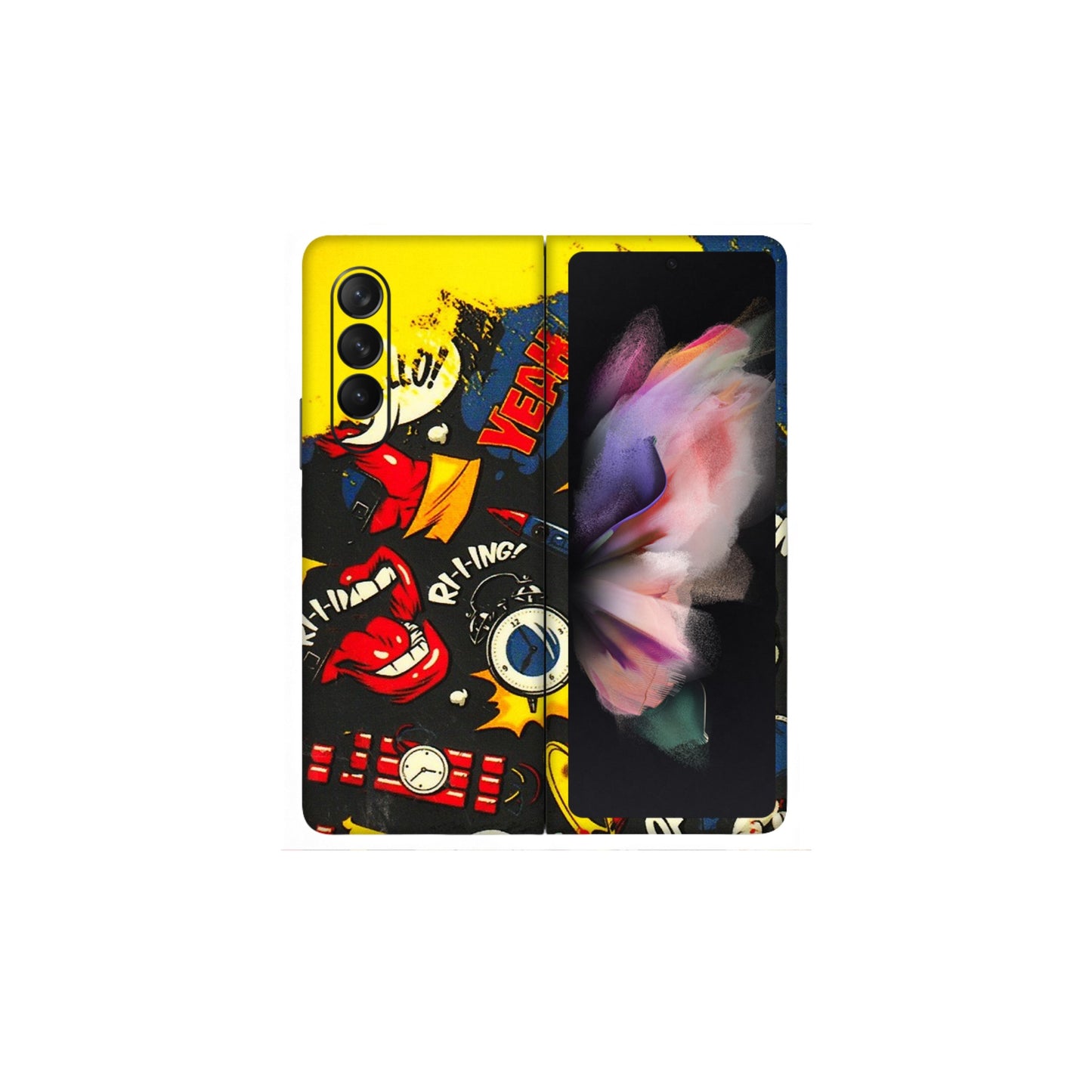 Samsung M/F/Note/Flip and C Phone Skins (All Models) - Pacific Doodle Art - 3D Embossed Finish (L-120) Samsung Galaxy Z Fold 3