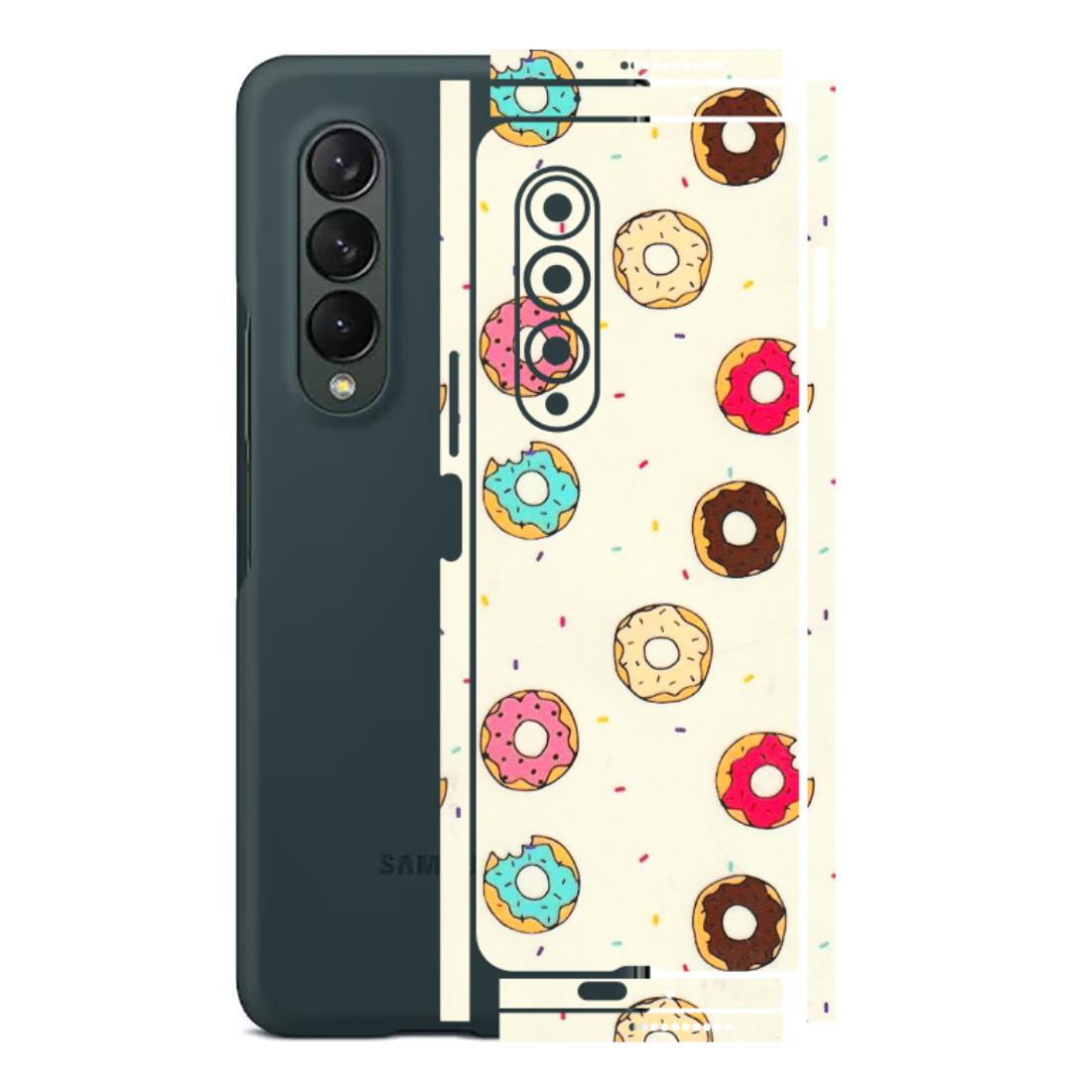 Samsung M/F/Note/Flip and C Phone Skins (All Models) - Mini Donuts Doodle Art - 3D Embossed Finish (L-122) Samsung Galaxy Z Fold 3