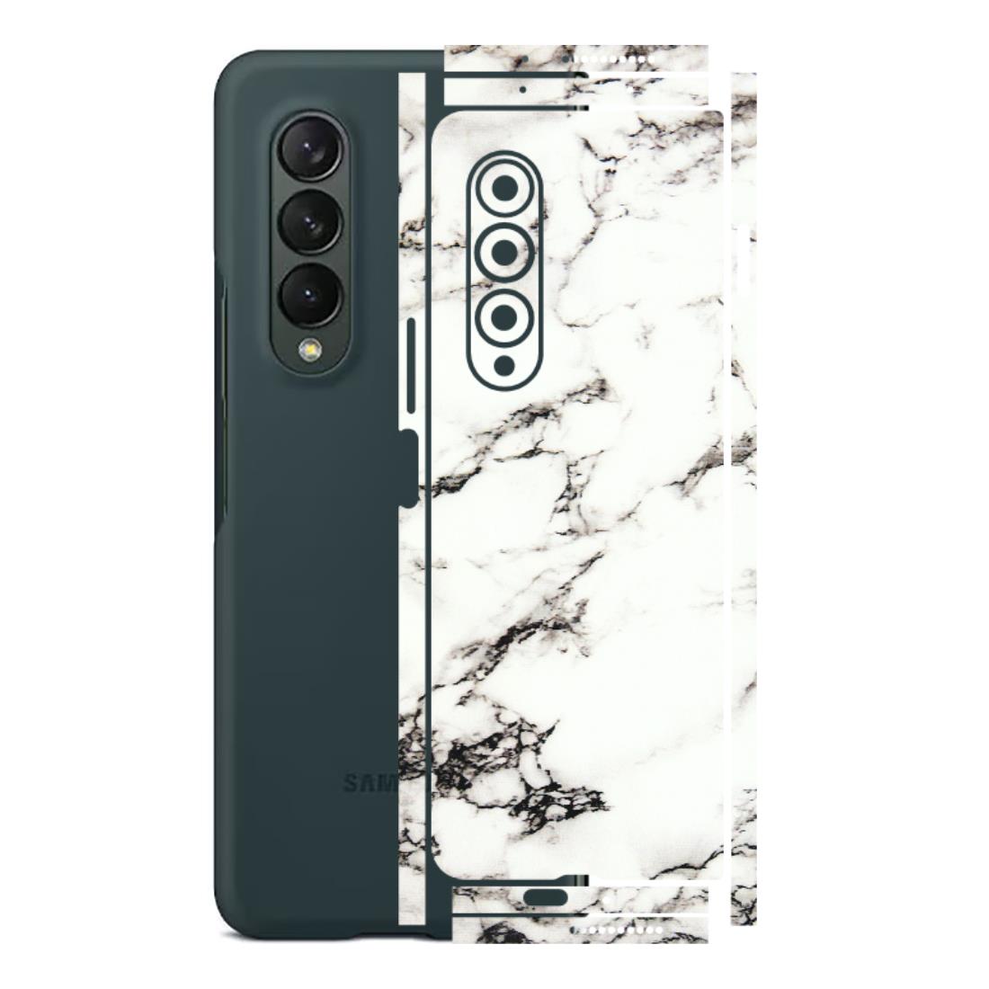 Samsung M/F/Note/Flip and C Phone Skins (All Models) - Black and White Marble Texture - 3D Embossed Finish (L-124) Samsung Galaxy Z Fold 3