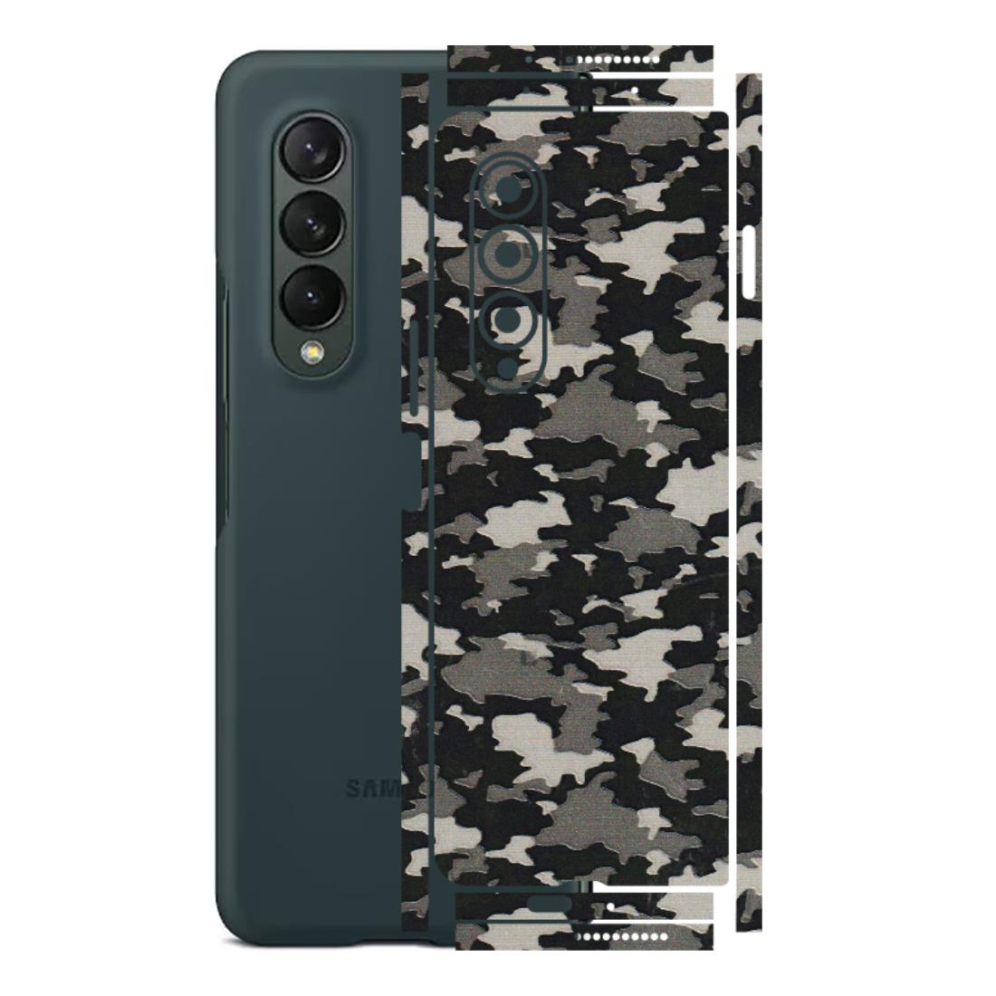 Samsung M/F/Note/Flip and C Phone Skins (All Models) - Black/Grey Camoflaunge - 3D Embossed Finish (L-142) Samsung Galaxy Z Fold 3