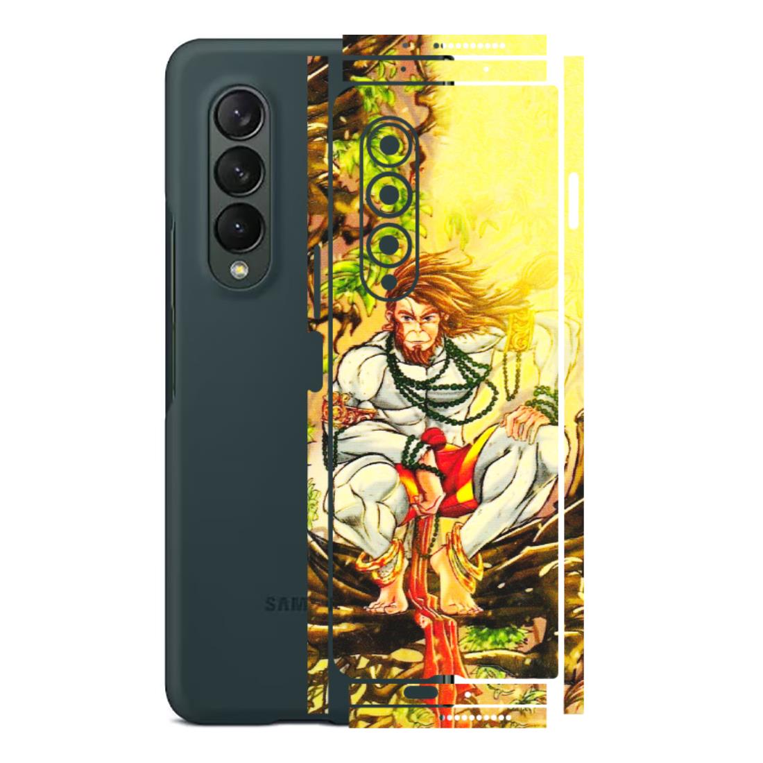 Samsung M/F/Note/Flip and C Phone Skins (All Models) - Lord Hanuman - 3D Embossed Finish (L-152) Samsung Galaxy Z Fold 3