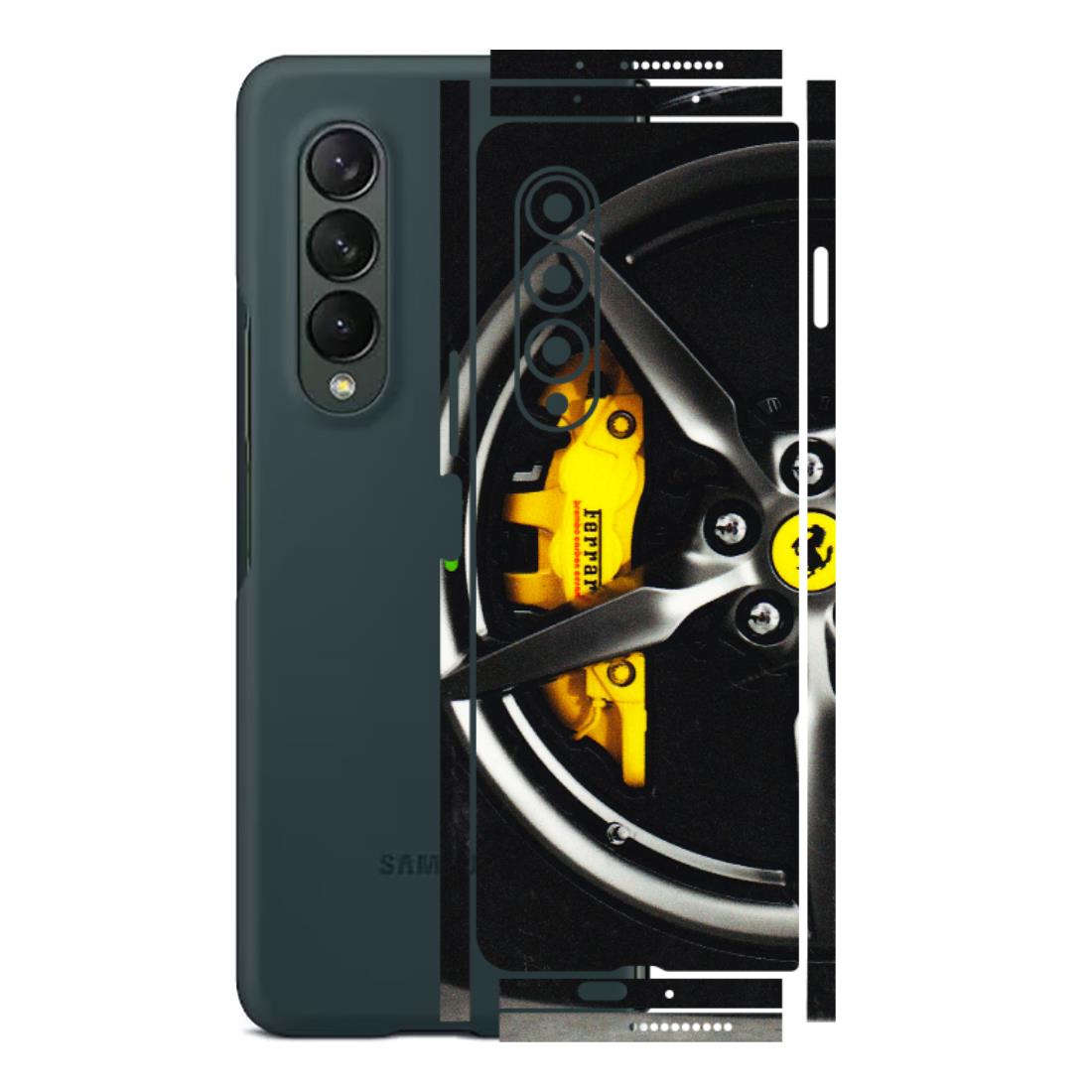 Samsung M/F/Note/Flip and C Phone Skins (All Models) - Ferrari Wheel Alloy - 3D Embossed Finish (L-173) Samsung Galaxy Z Fold 3