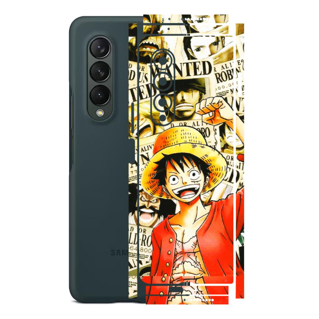 Samsung M/F/Note/Flip and C Phone Skins (All Models) - Luffy Anime - 3D Embossed Finish (L-177) Samsung Galaxy Z Fold 3