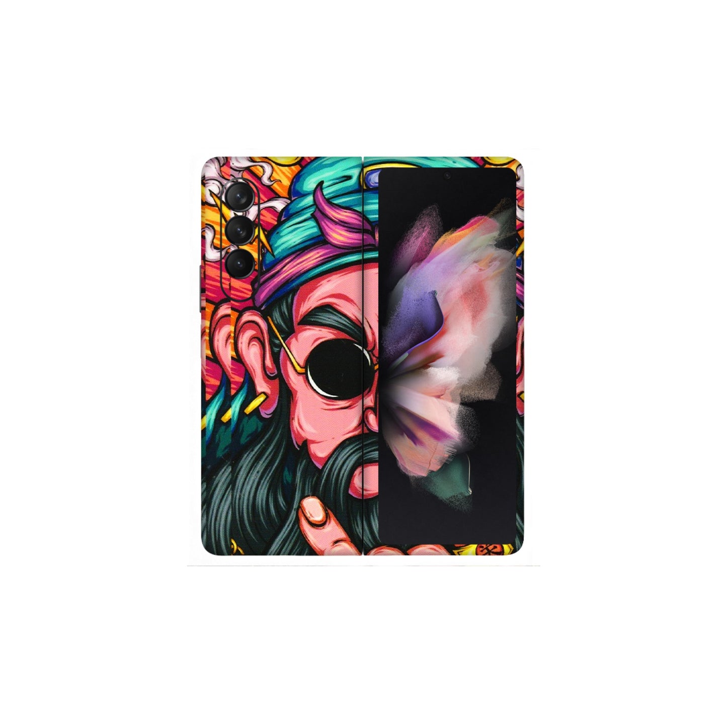 Samsung M/F/Note/Flip and C Phone Skins (All Models) - Battle King Dude Face - 3D Embossed Finish (L-178) Samsung Galaxy Z Fold 3