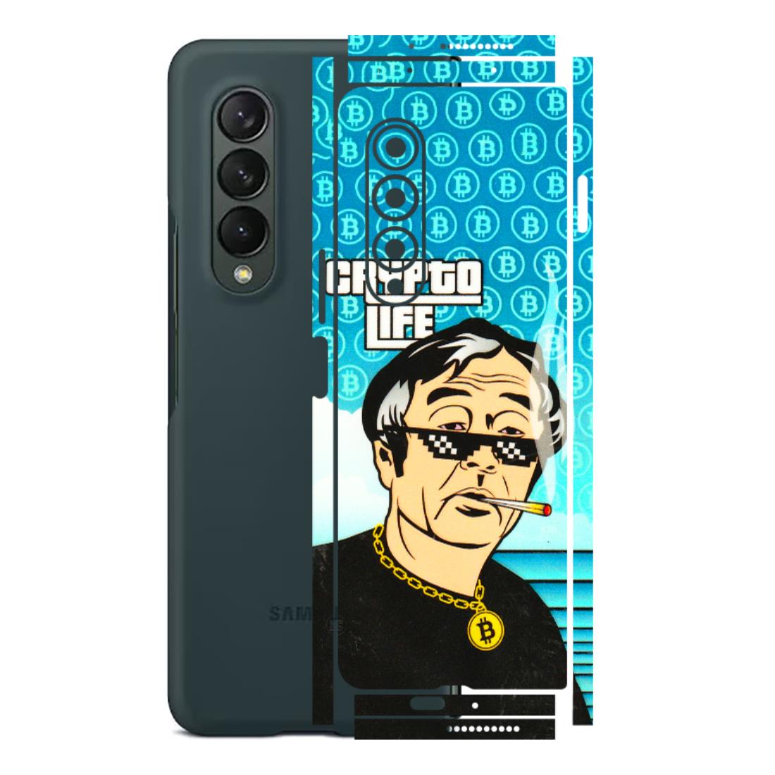 Samsung M/F/Note/Flip and C Phone Skins (All Models) - Crypto Thug Life - 3D Embossed Finish (L-179) Samsung Galaxy Z Fold 3