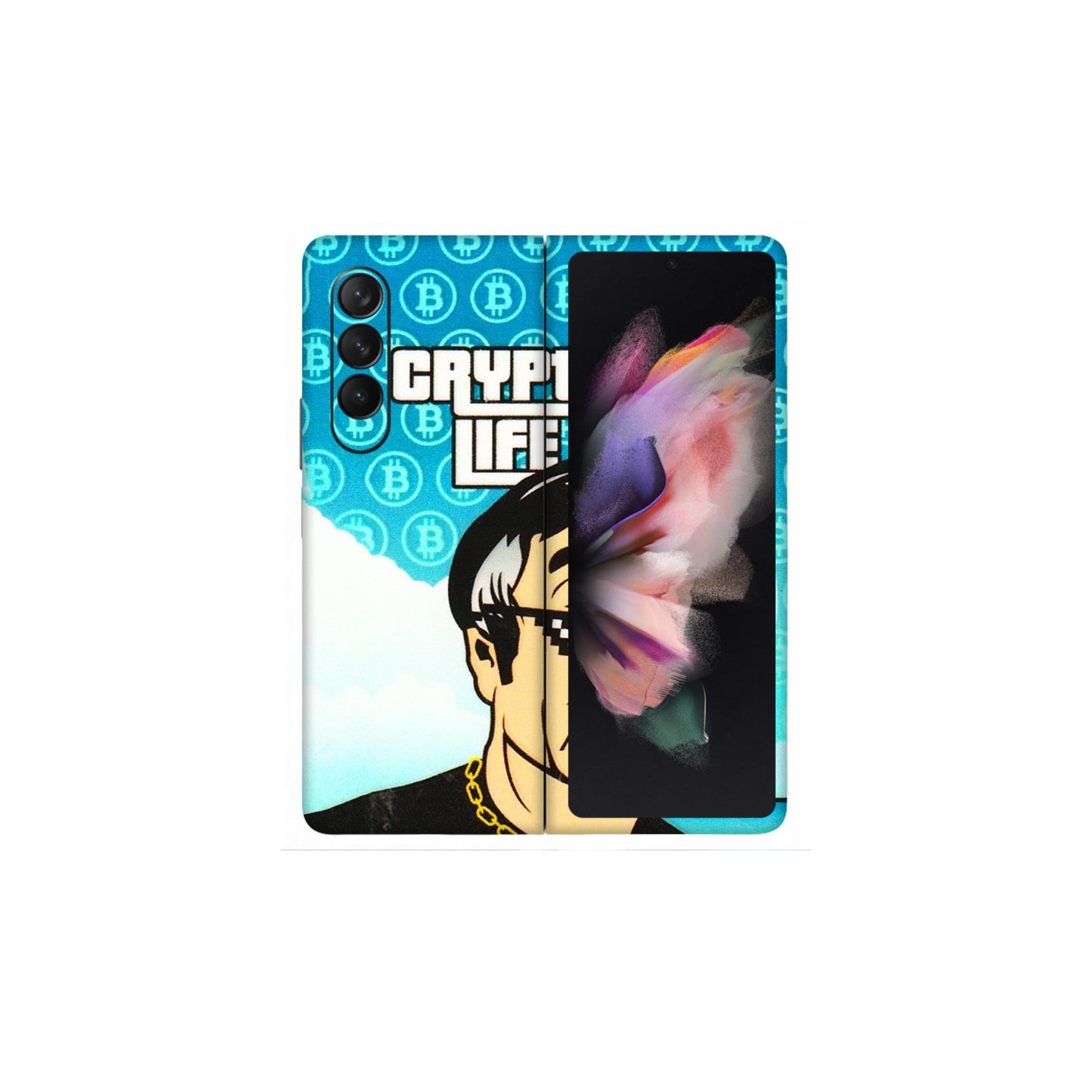 Samsung M/F/Note/Flip and C Phone Skins (All Models) - Crypto Thug Life - 3D Embossed Finish (L-179) Samsung Galaxy Z Fold 3