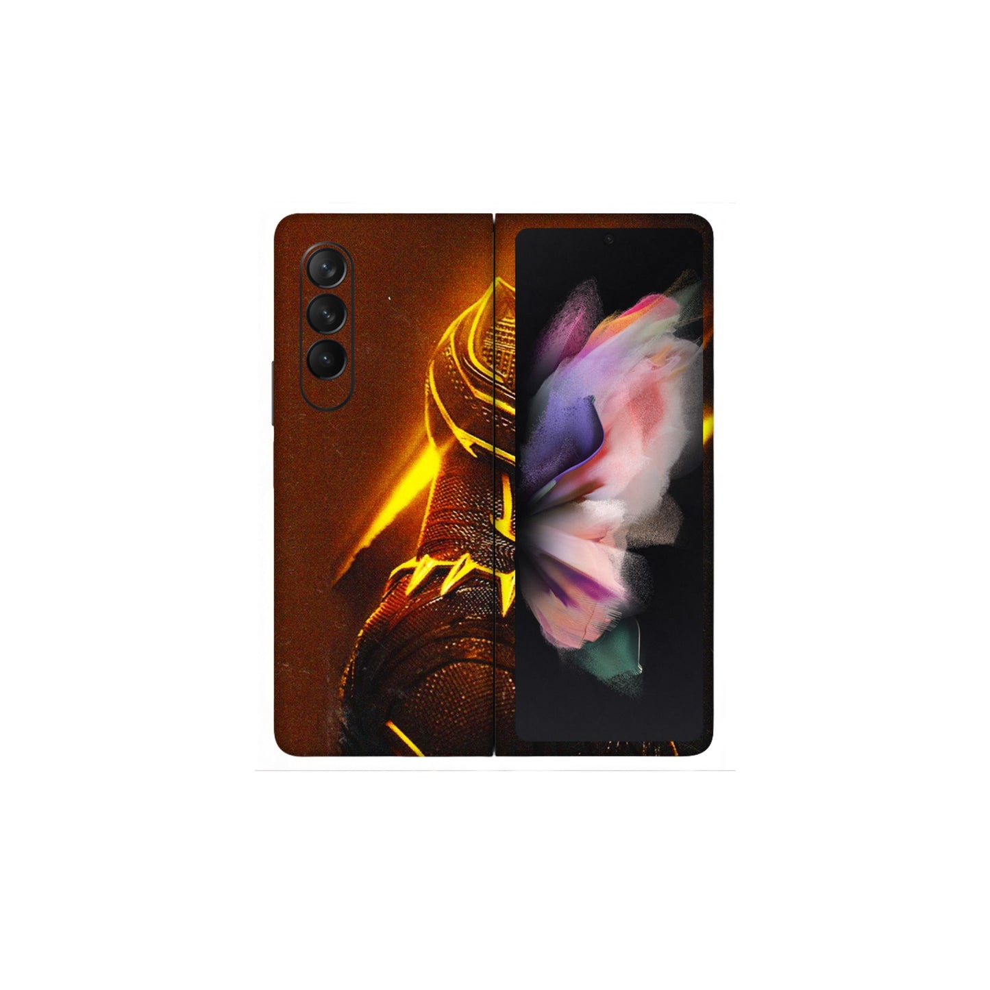 Samsung M/F/Note/Flip and C Phone Skins (All Models) - Gold Black Panther - 3D Embossed Finish (L-181) Samsung Galaxy Z Fold 3