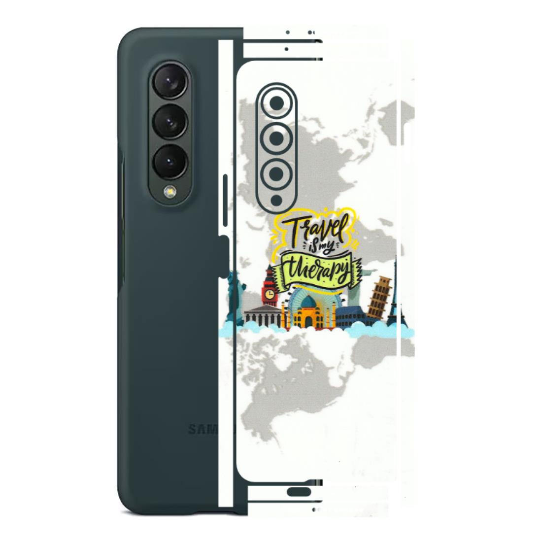 Samsung M/F/Note/Flip and C Phone Skins (All Models) - Travel Therapy - 3D Embossed Finish (L-199) Samsung Galaxy Z Fold 3