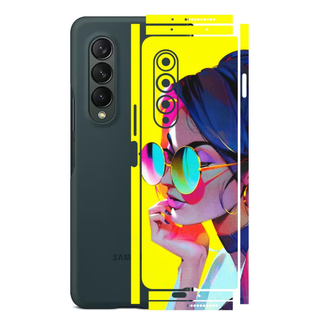 Samsung M/F/Note/Flip and C Phone Skins (All Models) - Bold Stylish Girl - 3D Embossed Finish (L-222) Samsung Galaxy Z Fold 3