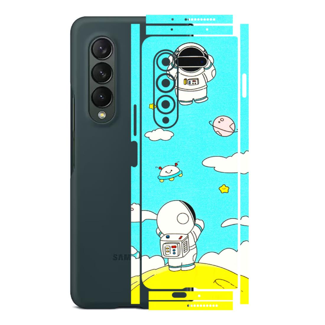 Samsung M/F/Note/Flip and C Phone Skins (All Models) - Blue Skies Astro Float - 3D Embossed Finish (L-230) Samsung Galaxy Z Fold 3