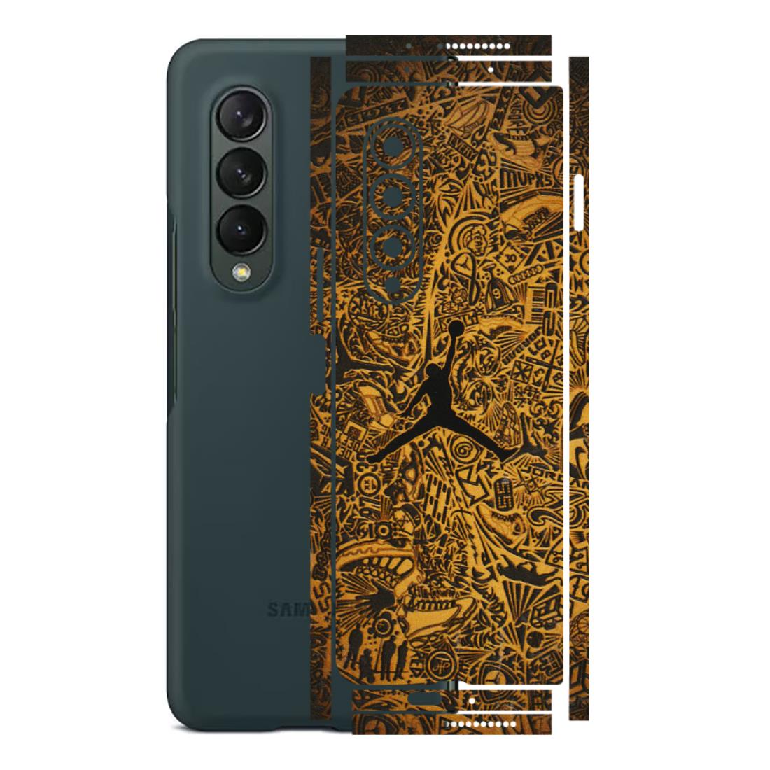 Samsung M/F/Note/Flip and C Phone Skins (All Models) - Premium Gold Basketball Player - 3D Embossed Finish (L-236) Samsung Galaxy Z Fold 3