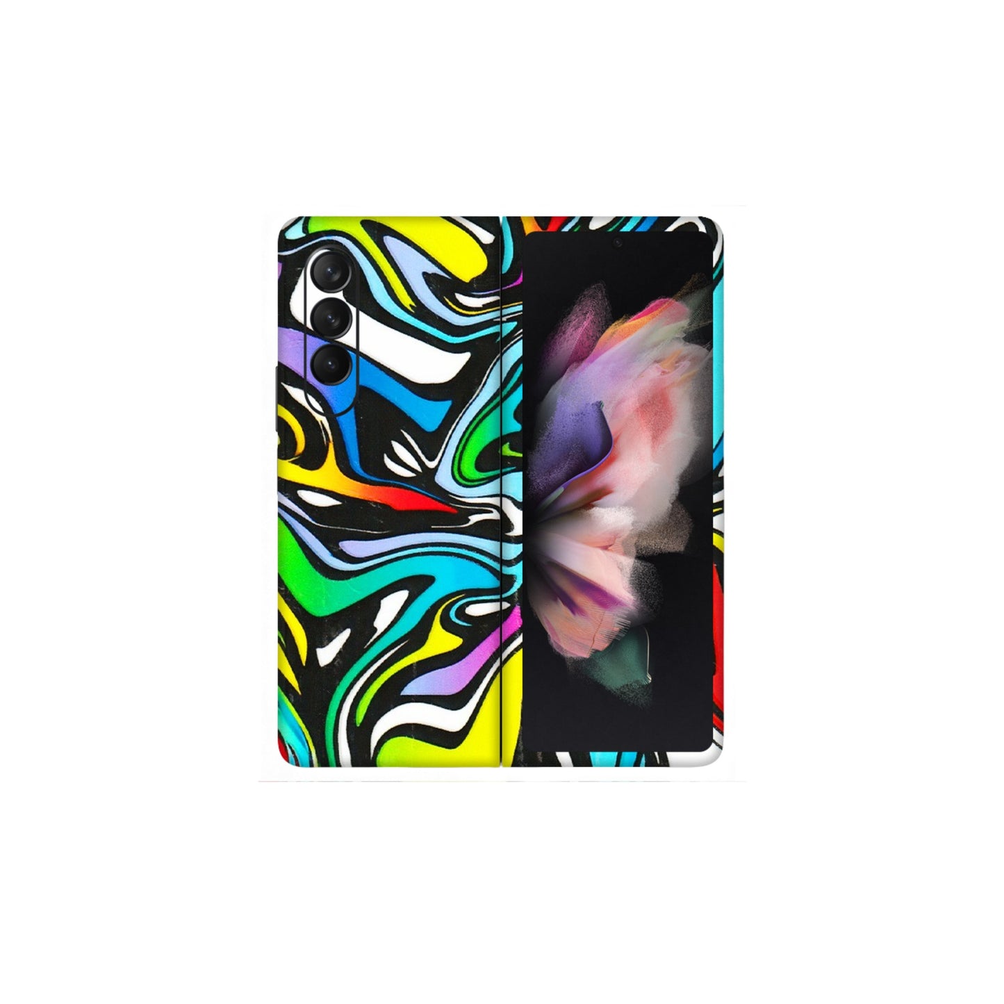 Samsung M/F/Note/Flip and C Phone Skins (All Models) - Abstract Colour Paints - 3D Embossed Finish (L-271) Samsung Galaxy Z Fold 3