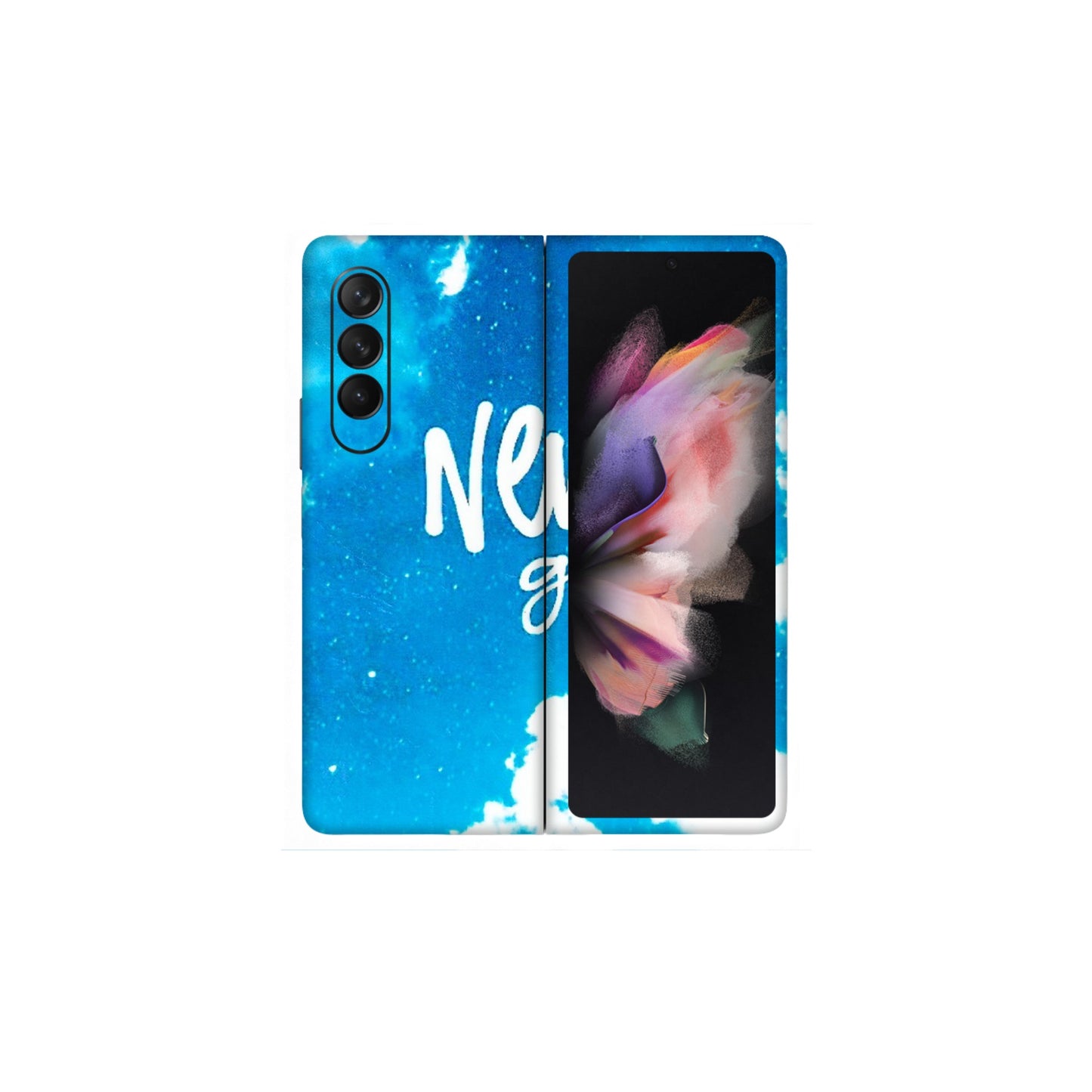 Samsung M/F/Note/Flip and C Phone Skins (All Models) - Never Give Up - 3D Embossed Finish (L-279) Samsung Galaxy Z Fold 3