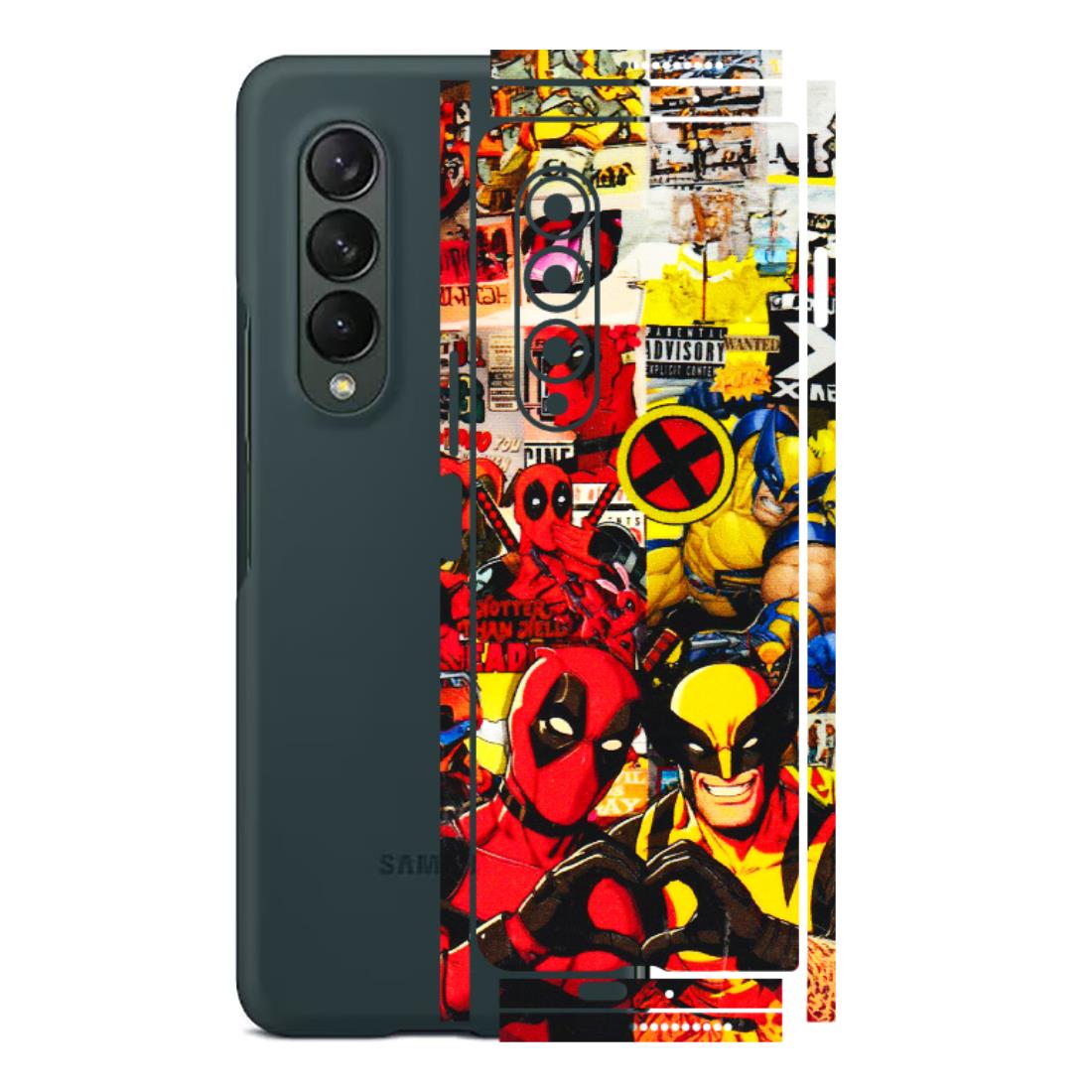 Samsung M/F/Note/Flip and C Phone Skins (All Models) - Spidy Wolverine - 3D Embossed Finish (L-310) Samsung Galaxy Z Fold 3