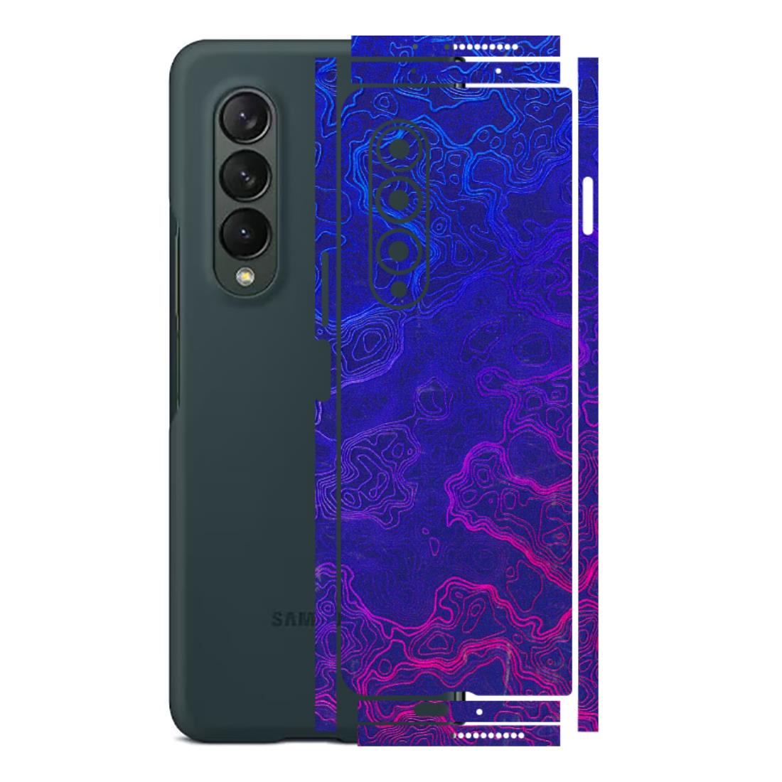 Samsung M/F/Note/Flip and C Phone Skins (All Models) - Purple Ripples Swirl - 3D Embossed Finish (L-314) Samsung Galaxy Z Fold 3