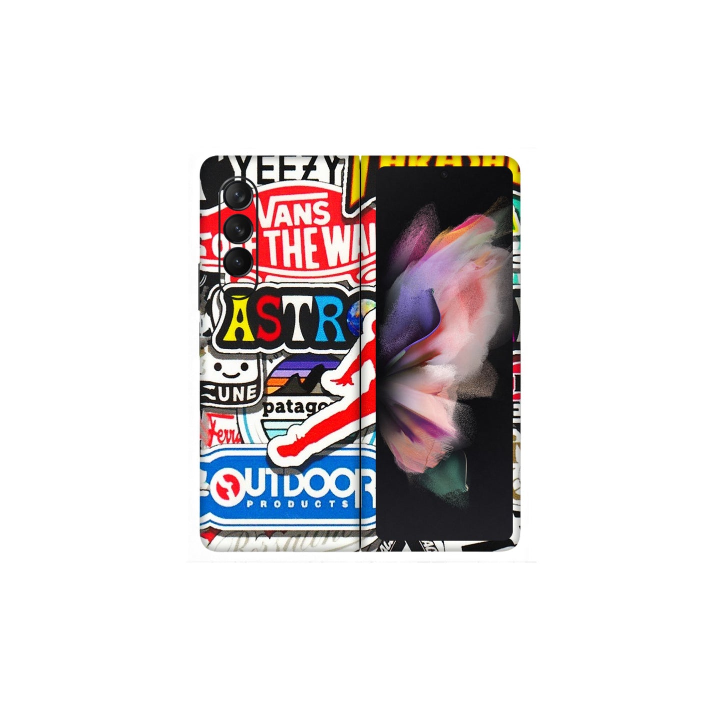 Samsung M/F/Note/Flip and C Phone Skins (All Models) - Multi Brands Sticker Graffiti - 3D Embossed Finish (L-37) Samsung Galaxy Z Fold 3