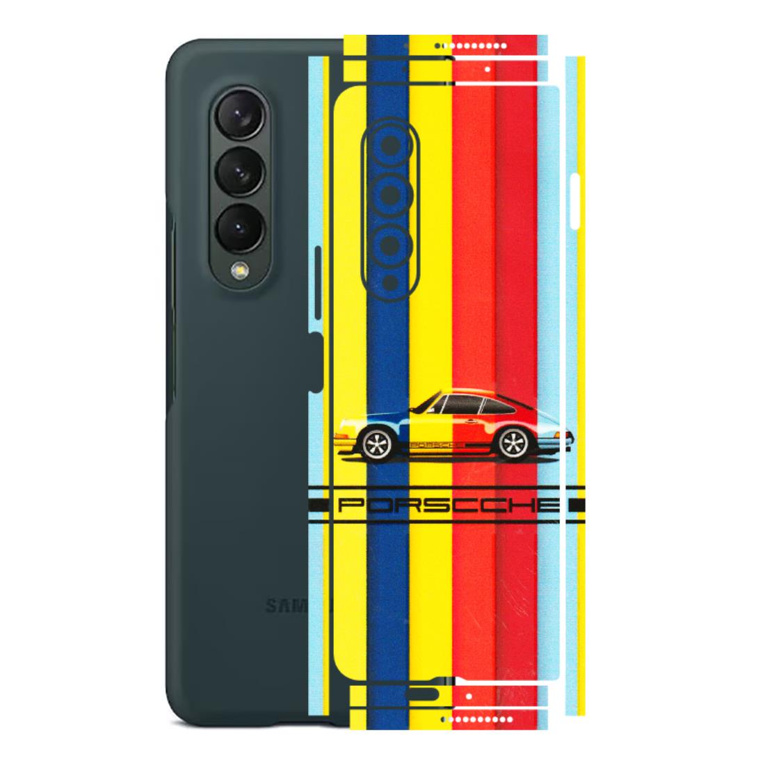 Samsung M/F/Note/Flip and C Phone Skins (All Models) - Multicolour Porche - 3D Embossed Finish (L-39) Samsung Galaxy Z Fold 3