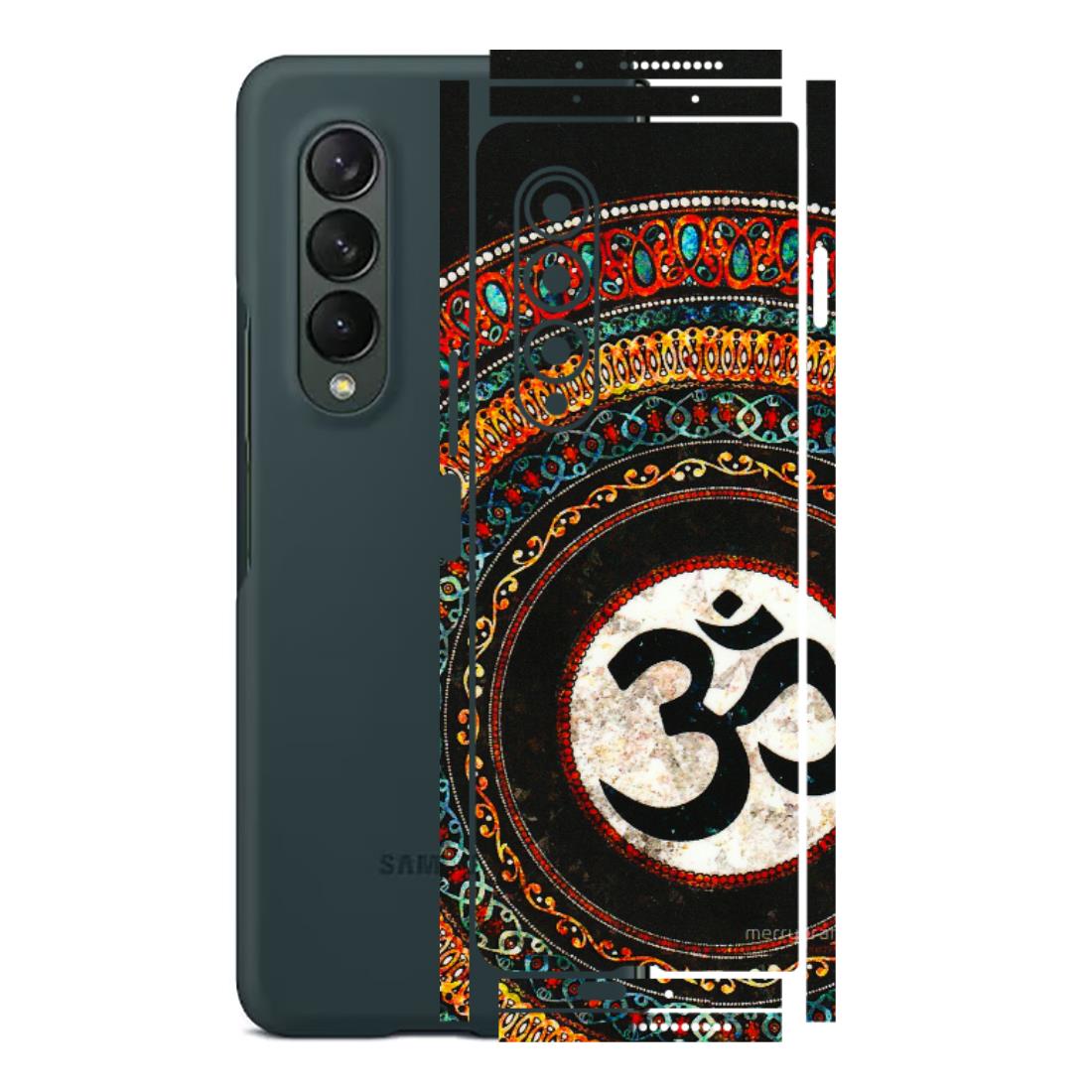 Samsung M/F/Note/Flip and C Phone Skins (All Models) - Aum Chant Abstract - 3D Embossed Finish (L-42) Samsung Galaxy Z Fold 3
