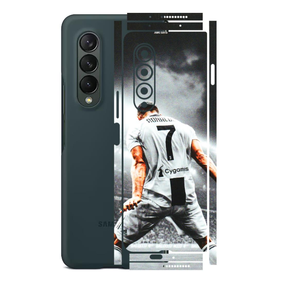 Samsung M/F/Note/Flip and C Phone Skins (All Models) - Ronaldo CR7 Crazy - 3D Embossed Finish (L-44) Samsung Galaxy Z Fold 3