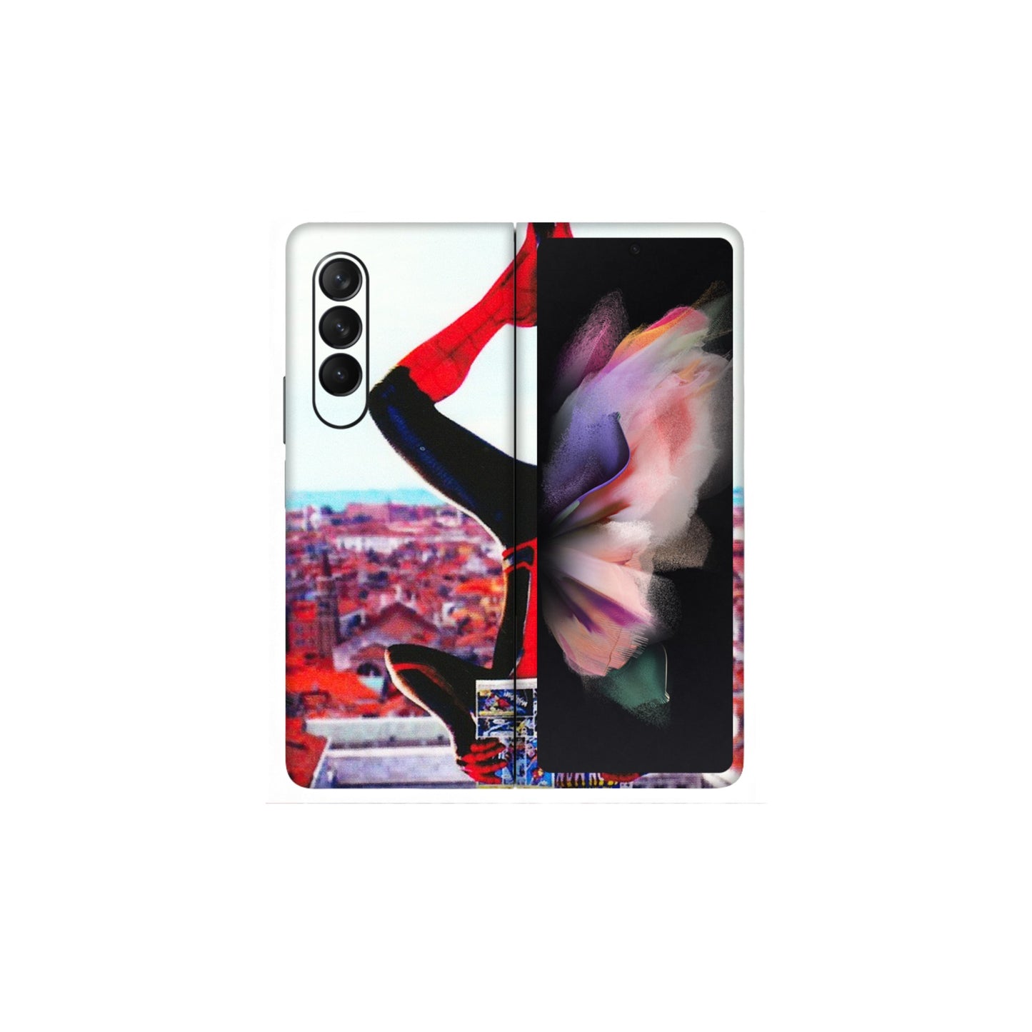 Samsung M/F/Note/Flip and C Phone Skins (All Models) - Spiderman Hanging - 3D Embossed Finish (L-53) Samsung Galaxy Z Fold 3