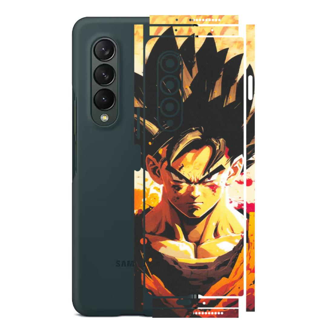 Samsung M/F/Note/Flip and C Phone Skins (All Models) - Angry Goku - Matte Finish (M-12) Samsung Galaxy Z Fold 3