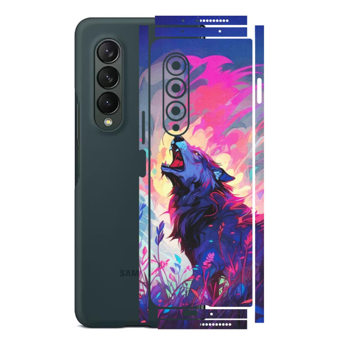 Samsung M/F/Note/Flip and C Phone Skins (All Models) - New Wild Wolf Abstract - Matte Finish (M-125) Samsung Galaxy Z Fold 3