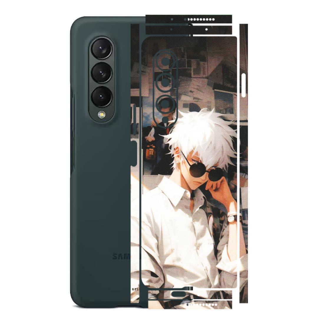 Samsung M/F/Note/Flip and C Phone Skins (All Models) - Gojo Satoru Jujustu Kaisen Anime - Matte Finish (M-156) Samsung Galaxy Z Fold 3