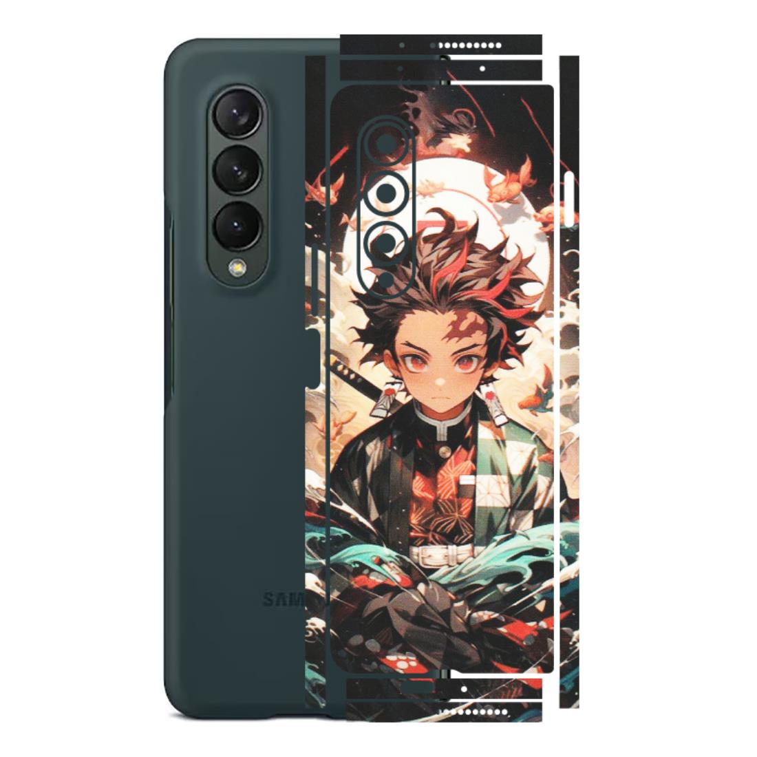 Samsung M/F/Note/Flip and C Phone Skins (All Models) - Tanjiro Demon Slayer Anime - Matte Finish (M-158) Samsung Galaxy Z Fold 3