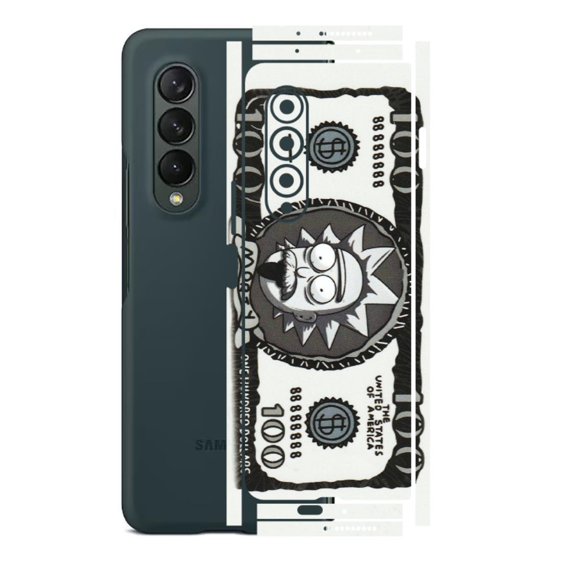 Samsung M/F/Note/Flip and C Phone Skins (All Models) - Rick And Morty Hundred Dollar Anime - Matte Finish (M-161) Samsung Galaxy Z Fold 3