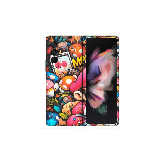 Samsung M/F/Note/Flip and C Phone Skins (All Models) - Super Mario Bros Artistic - Matte Finish (M-173) Samsung Galaxy Z Fold 3