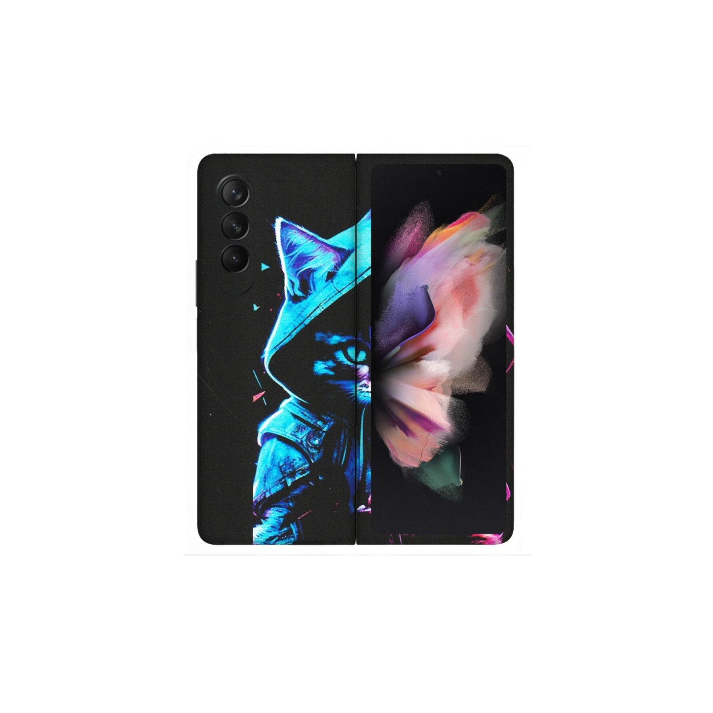 Samsung M/F/Note/Flip and C Phone Skins (All Models) - Cyberpunk Cat - Matte Finish (M-45) Samsung Galaxy Z Fold 3