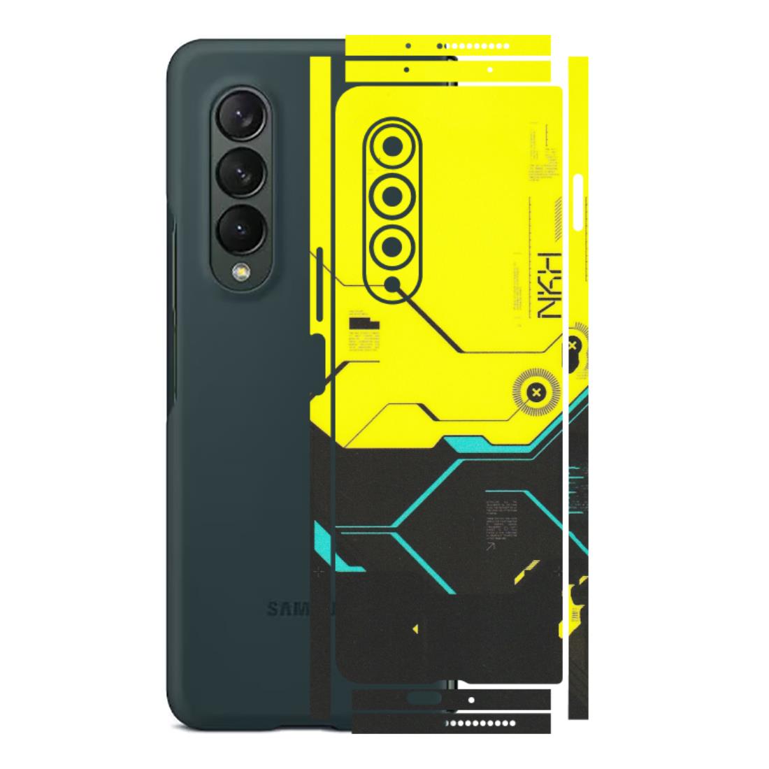Samsung M/F/Note/Flip and C Phone Skins (All Models) - Black Yellow Technica - Matte Finish (M-53) Samsung Galaxy Z Fold 3