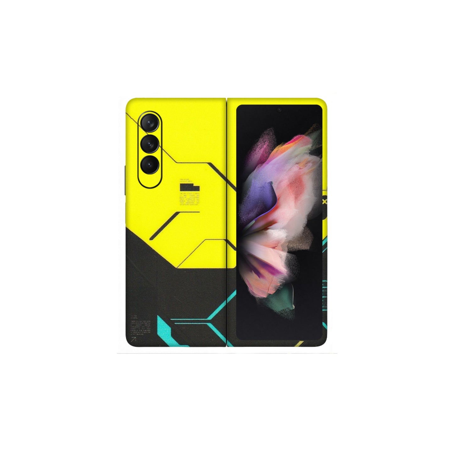 Samsung M/F/Note/Flip and C Phone Skins (All Models) - Black Yellow Technica - Matte Finish (M-53) Samsung Galaxy Z Fold 3