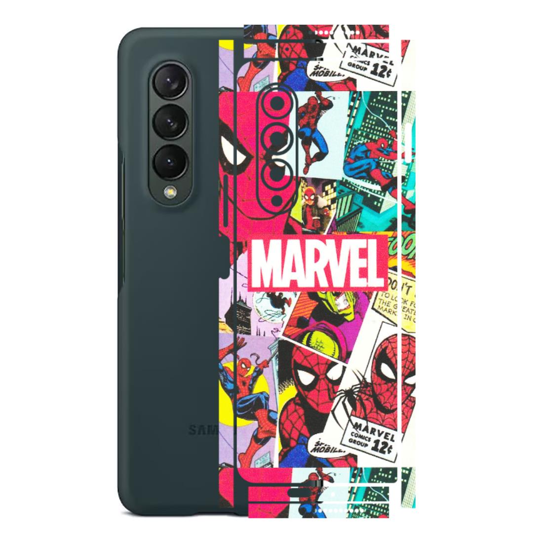 Samsung M/F/Note/Flip and C Phone Skins (All Models) - Marvel Comic Spiderman Grafitti - Matte Finish (M-72) Samsung Galaxy Z Fold 3