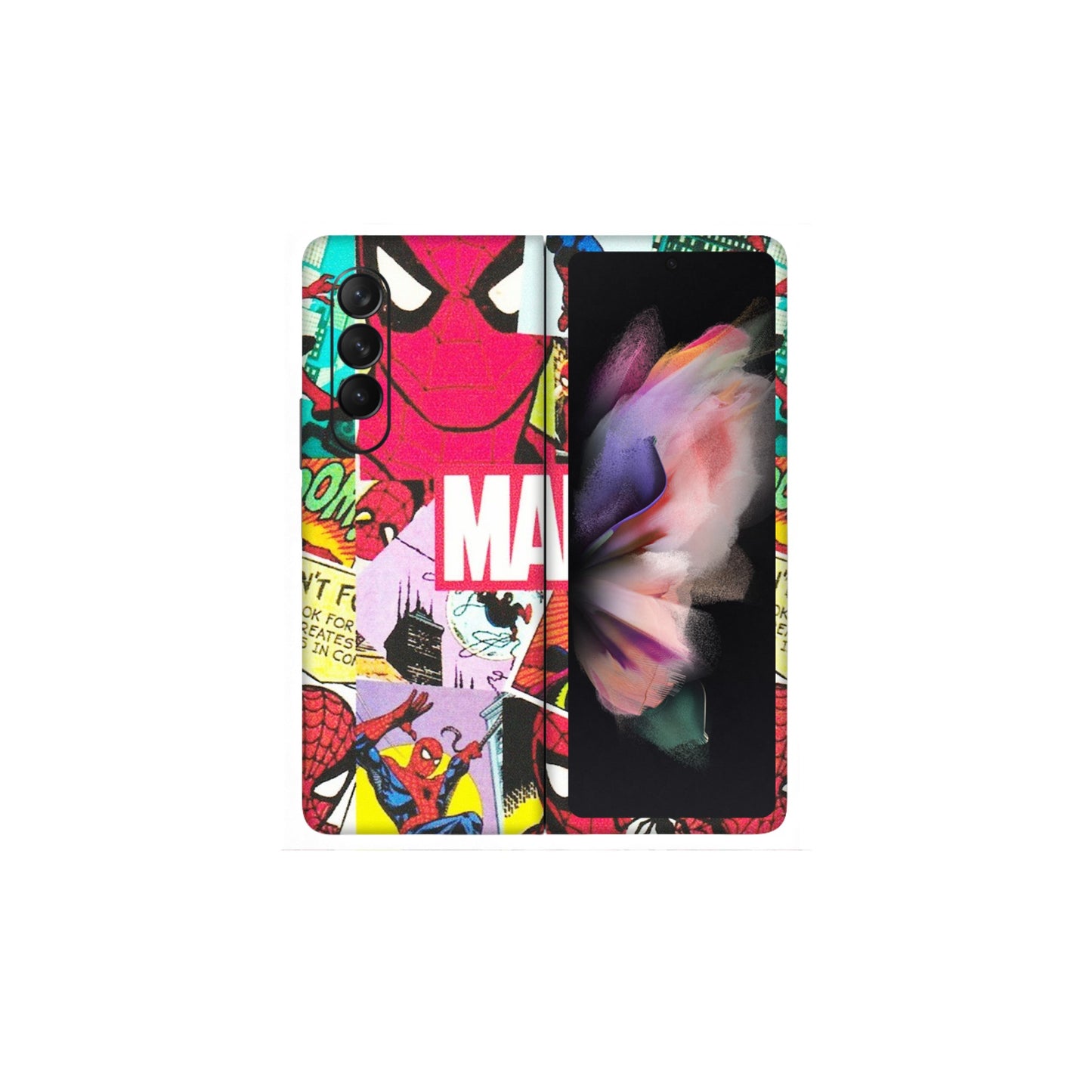 Samsung M/F/Note/Flip and C Phone Skins (All Models) - Marvel Comic Spiderman Grafitti - Matte Finish (M-72) Samsung Galaxy Z Fold 3