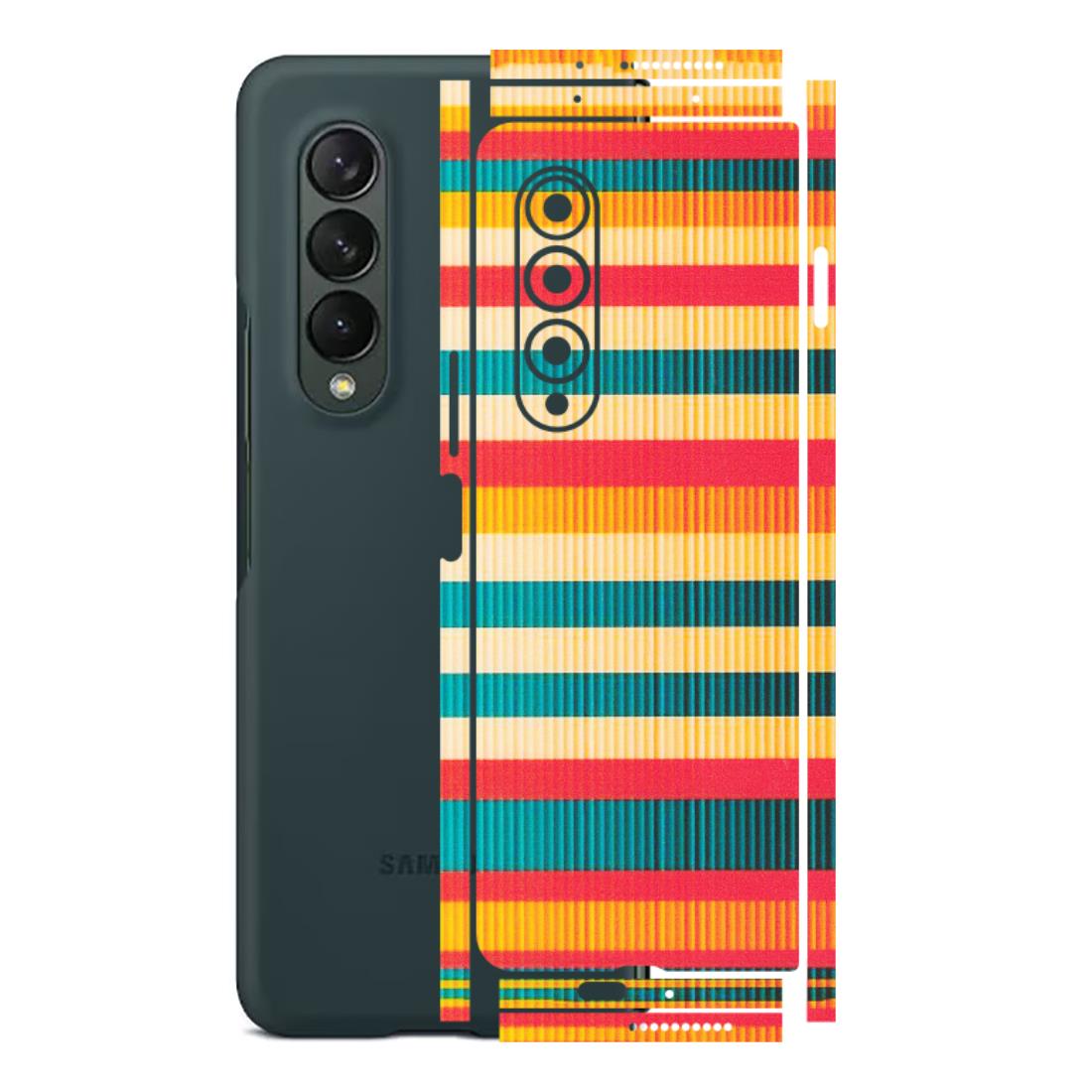 Samsung M/F/Note/Flip and C Phone Skins (All Models) - Colourful Stripes Soothing Effect - Matte Finish (M-86) Samsung Galaxy Z Fold 3