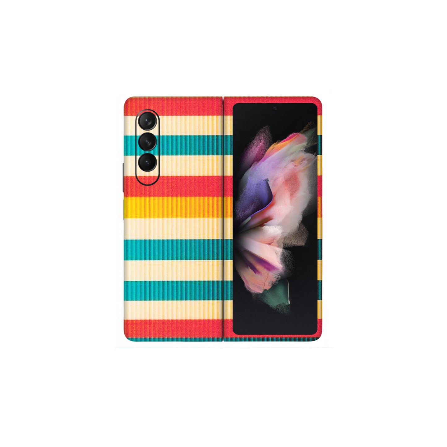 Samsung M/F/Note/Flip and C Phone Skins (All Models) - Colourful Stripes Soothing Effect - Matte Finish (M-86) Samsung Galaxy Z Fold 3
