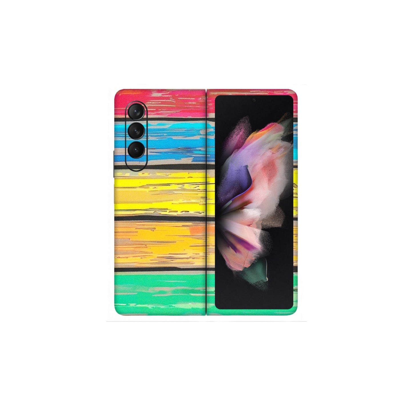 Samsung M/F/Note/Flip and C Phone Skins (All Models) - Multi Colour Wooden Wall - Matte Finish (M-96) Samsung Galaxy Z Fold 3
