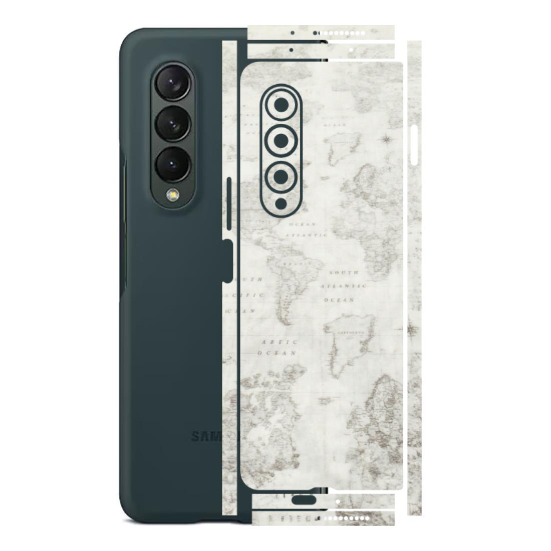 Samsung M/F/Note/Flip and C Phone Skins (All Models) - World Travel Map - Transparent Finish (T-04) Samsung Galaxy Z Fold 3