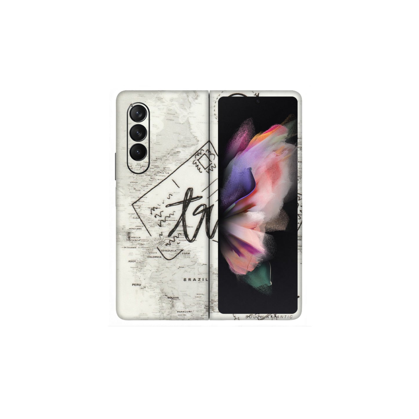 Samsung M/F/Note/Flip and C Phone Skins (All Models) - Travel Ticket - Transparent Finish (T-06) Samsung Galaxy Z Fold 3