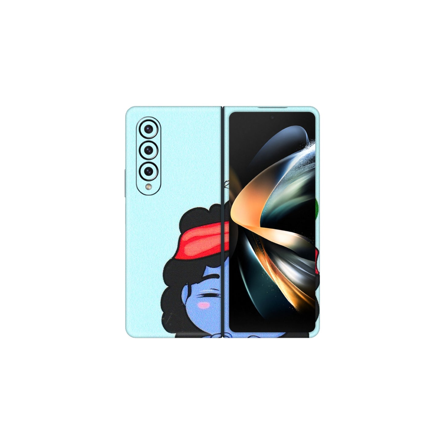 Samsung M/F/Note/Flip and C Phone Skins (All Models) - Radhe Radhe Cute Toon - 3D Embossed Finish (L-05) Samsung Galaxy Z Fold 4