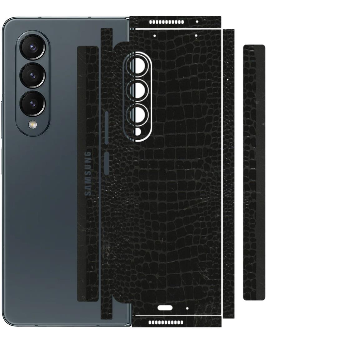 Samsung M/F/Note/Flip and C Phone Skins (All Models) - Snake Leather Black - 3D Embossed Finish (L-107) Samsung Galaxy Z Fold 4
