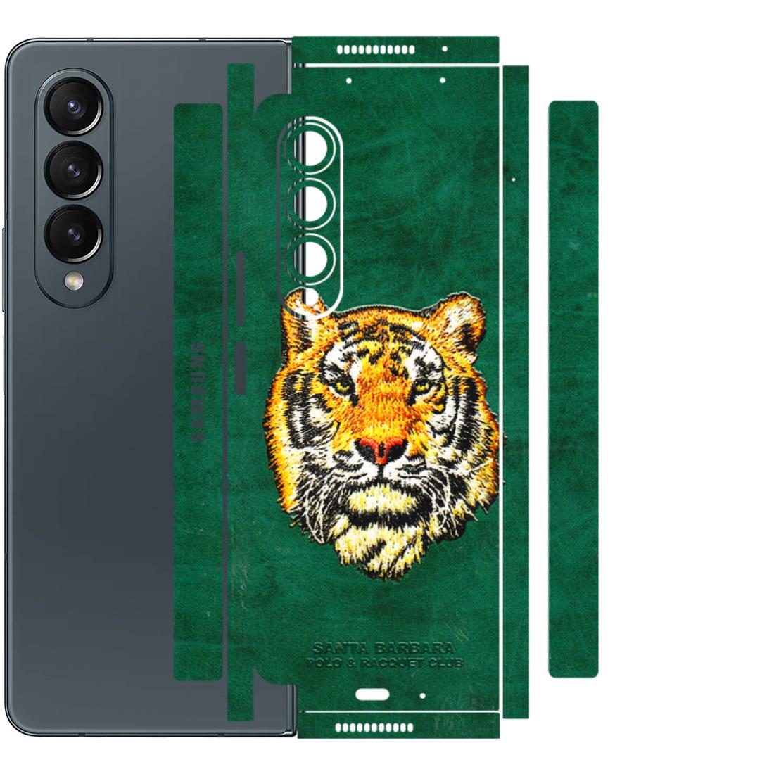 Samsung M/F/Note/Flip and C Phone Skins (All Models) - Leather Feel Tiger - 3D Embossed Finish (L-111) Samsung Galaxy Z Fold 4