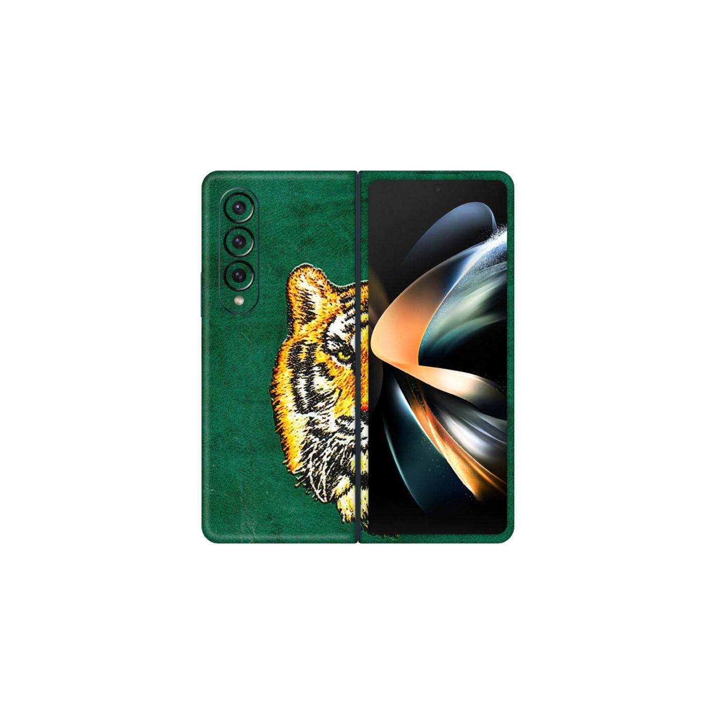 Samsung M/F/Note/Flip and C Phone Skins (All Models) - Leather Feel Tiger - 3D Embossed Finish (L-111) Samsung Galaxy Z Fold 4