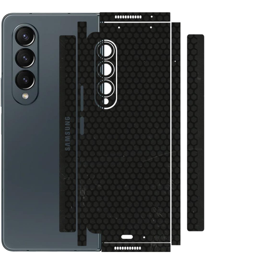 Samsung M/F/Note/Flip and C Phone Skins (All Models) - Black honeycomb - 3D Embossed Finish (L-114) Samsung Galaxy Z Fold 4