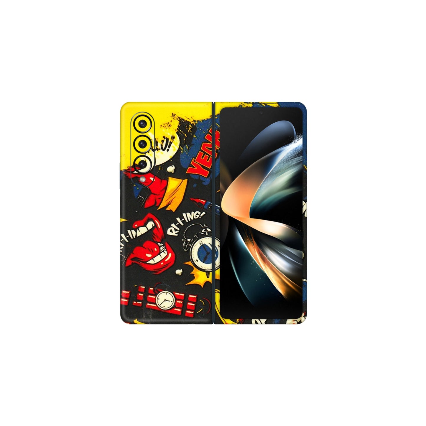 Samsung M/F/Note/Flip and C Phone Skins (All Models) - Pacific Doodle Art - 3D Embossed Finish (L-120) Samsung Galaxy Z Fold 4