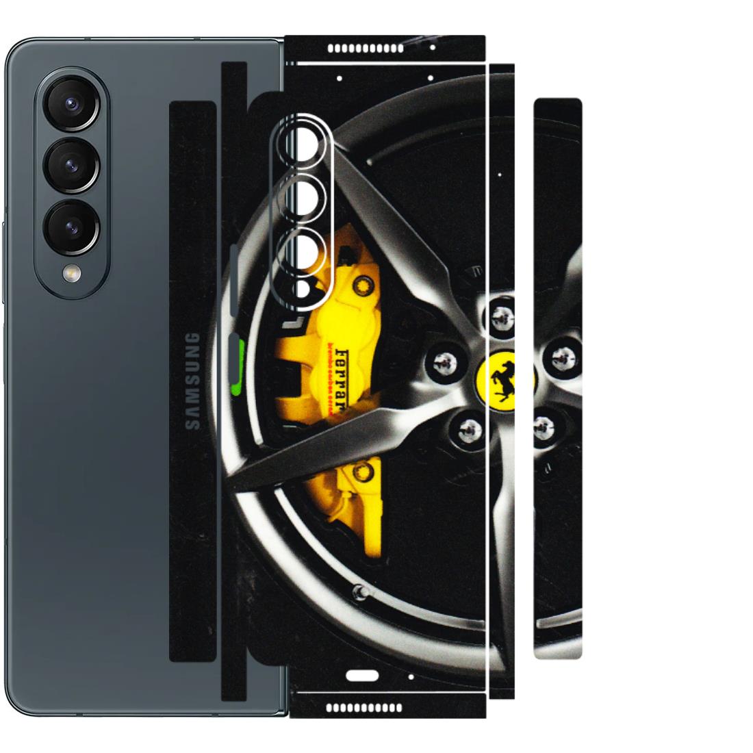 Samsung M/F/Note/Flip and C Phone Skins (All Models) - Ferrari Wheel Alloy - 3D Embossed Finish (L-173) Samsung Galaxy Z Fold 4