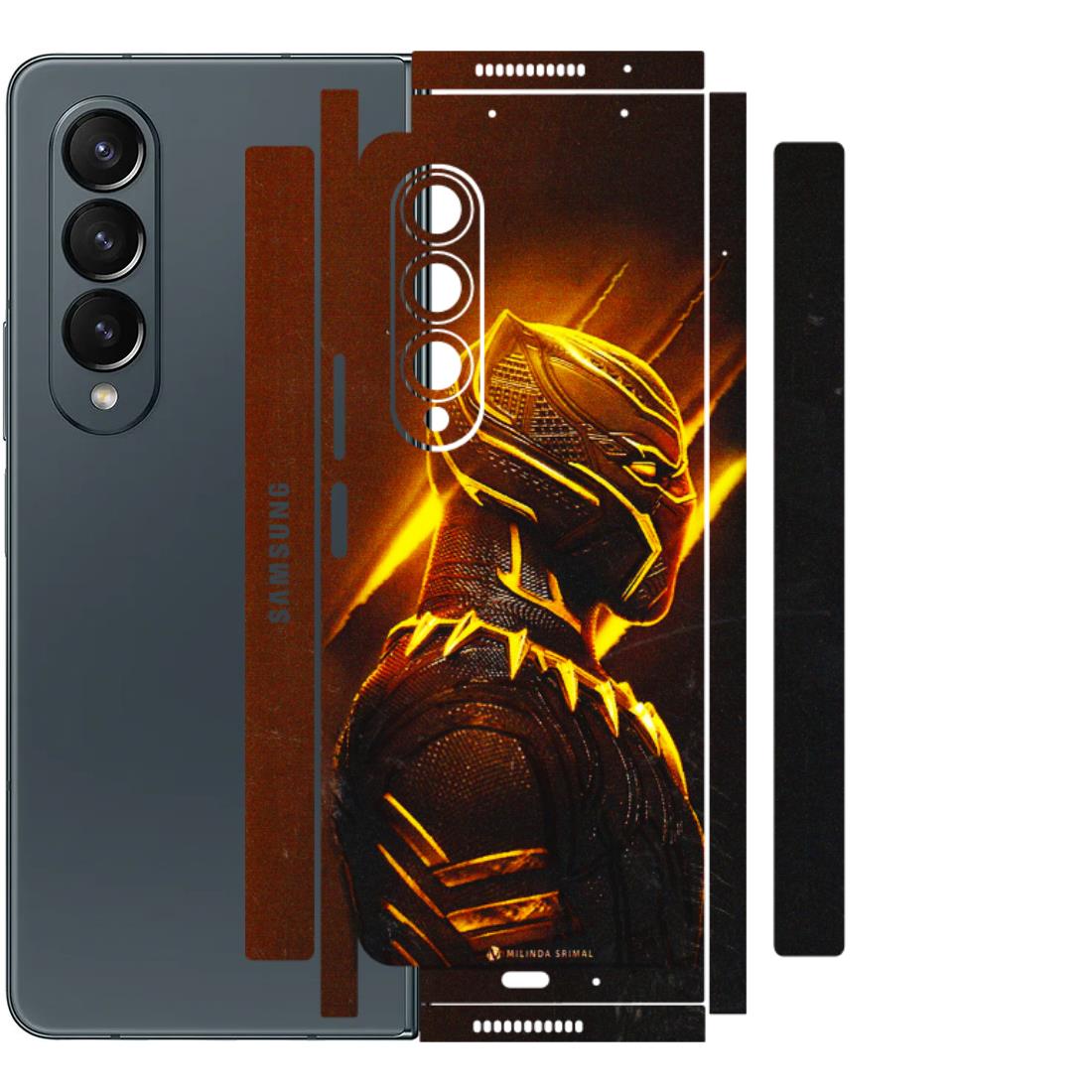 Samsung M/F/Note/Flip and C Phone Skins (All Models) - Gold Black Panther - 3D Embossed Finish (L-181) Samsung Galaxy Z Fold 4