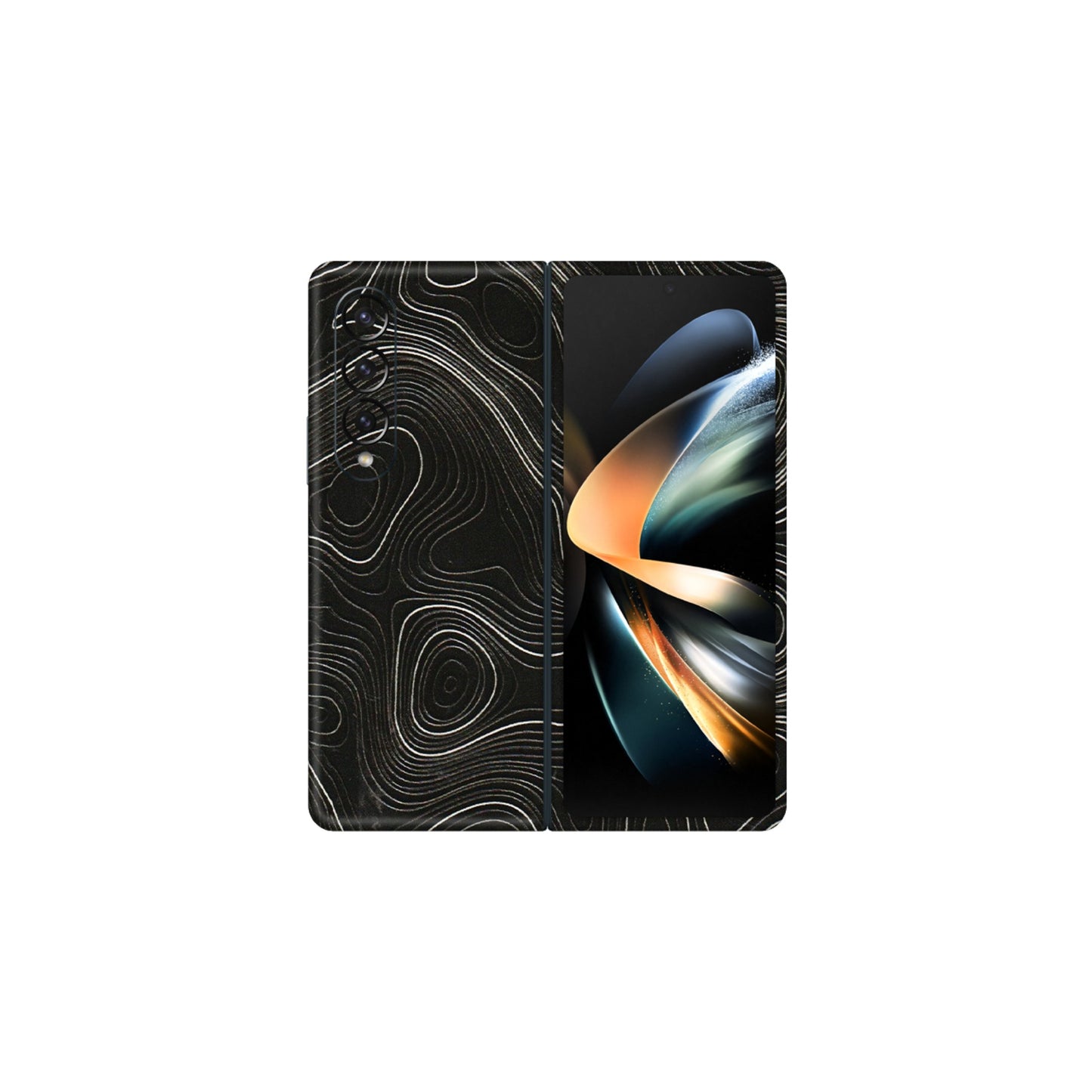 Samsung M/F/Note/Flip and C Phone Skins (All Models) - Black Swirl - 3D Embossed Finish (L-196) Samsung Galaxy Z Fold 4