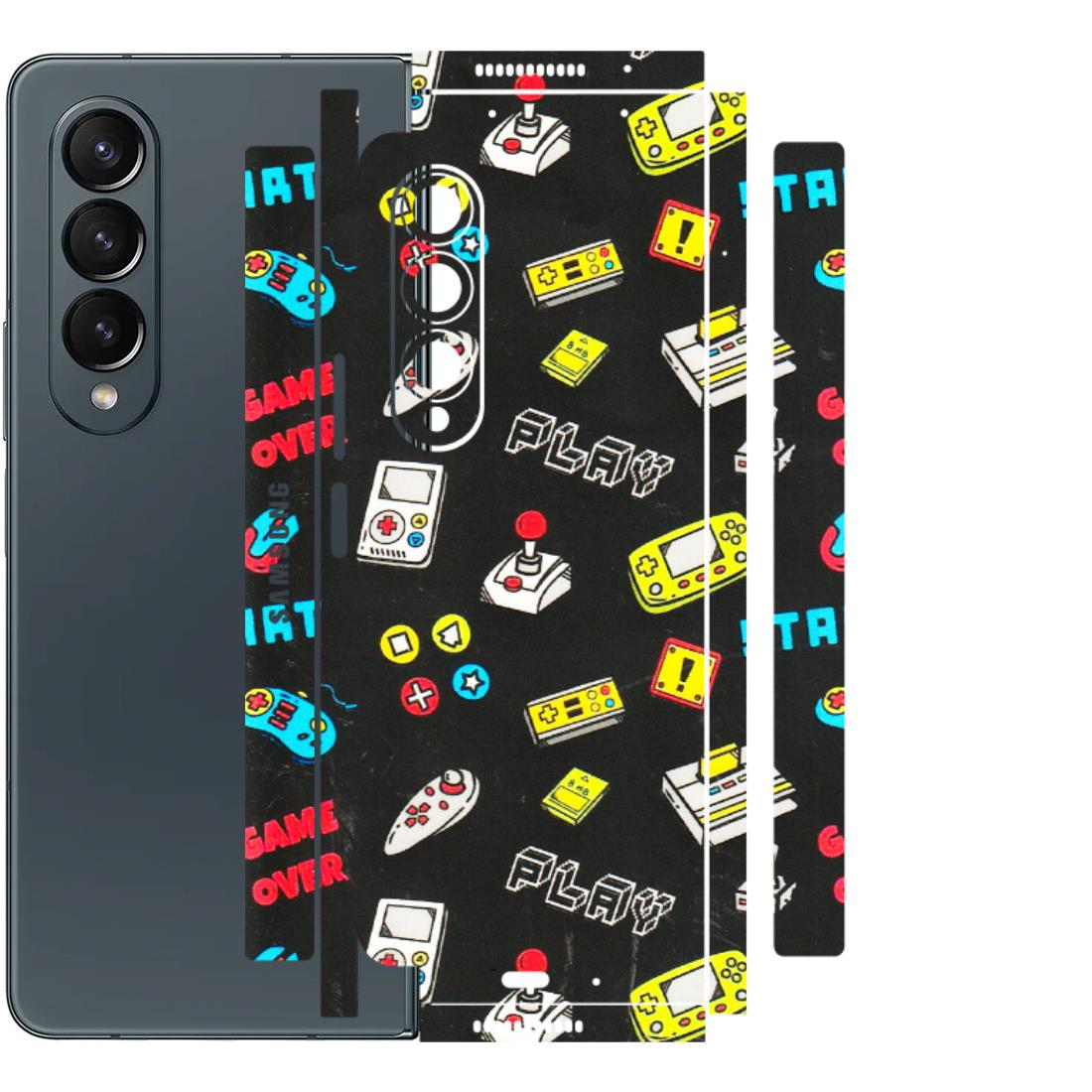 Samsung M/F/Note/Flip and C Phone Skins (All Models) - Gaming Doodles - 3D Embossed Finish (L-224) Samsung Galaxy Z Fold 4